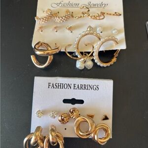 NWT Gold Tone Alloy Earrings lot bundle accessories